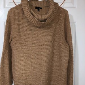 Gold/tan sweater with gold sparkles